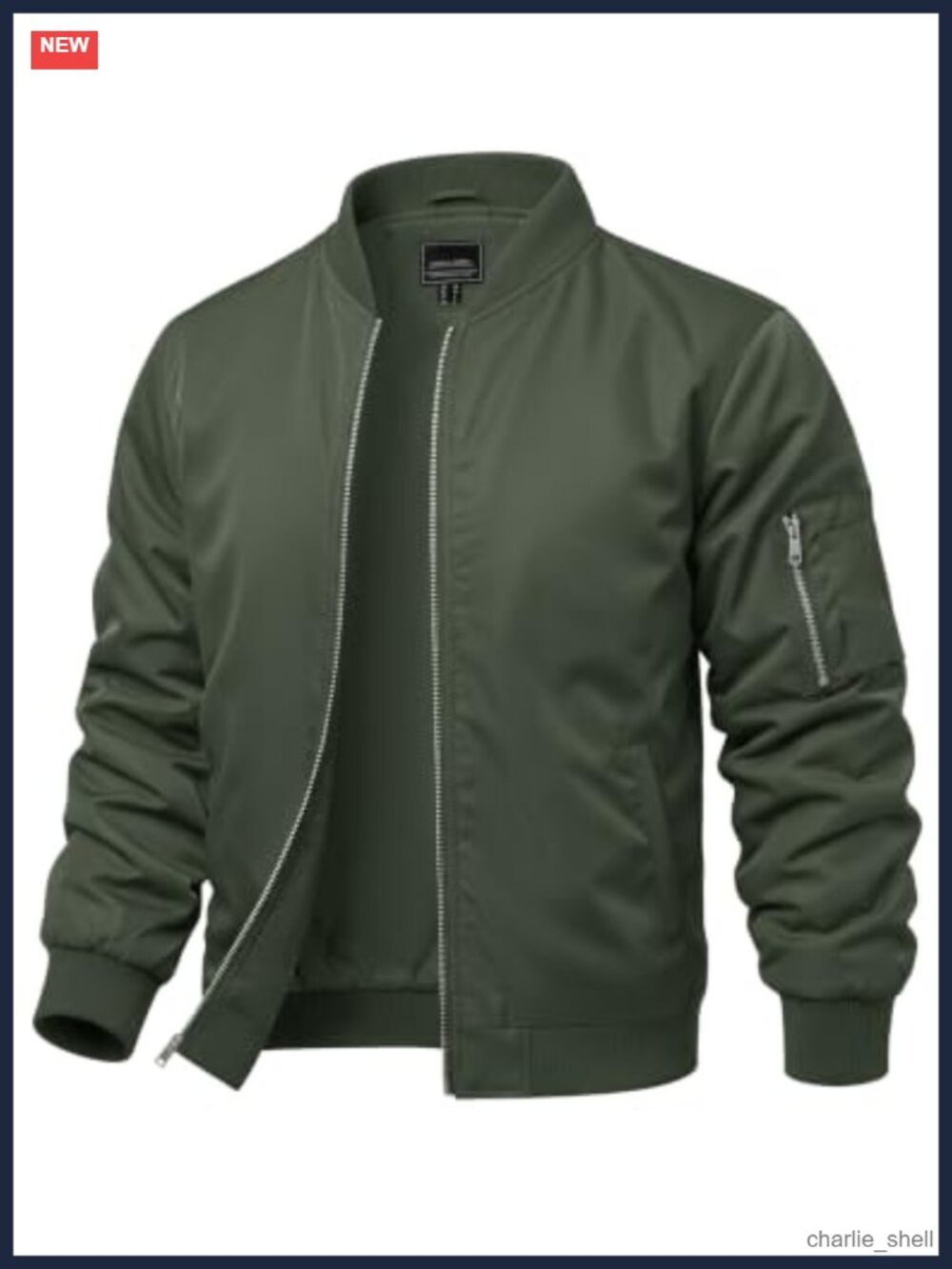 Men's Lightweight Bomber Jacket Full Zip Windproof Waterproof Casual Coat